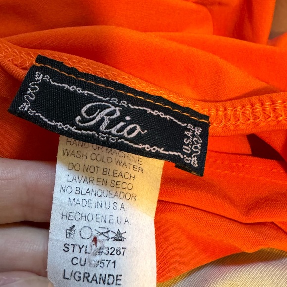 Vtg Y2K Orange Strapless Handkerchief Top Sz Large - Picture 11 of 11